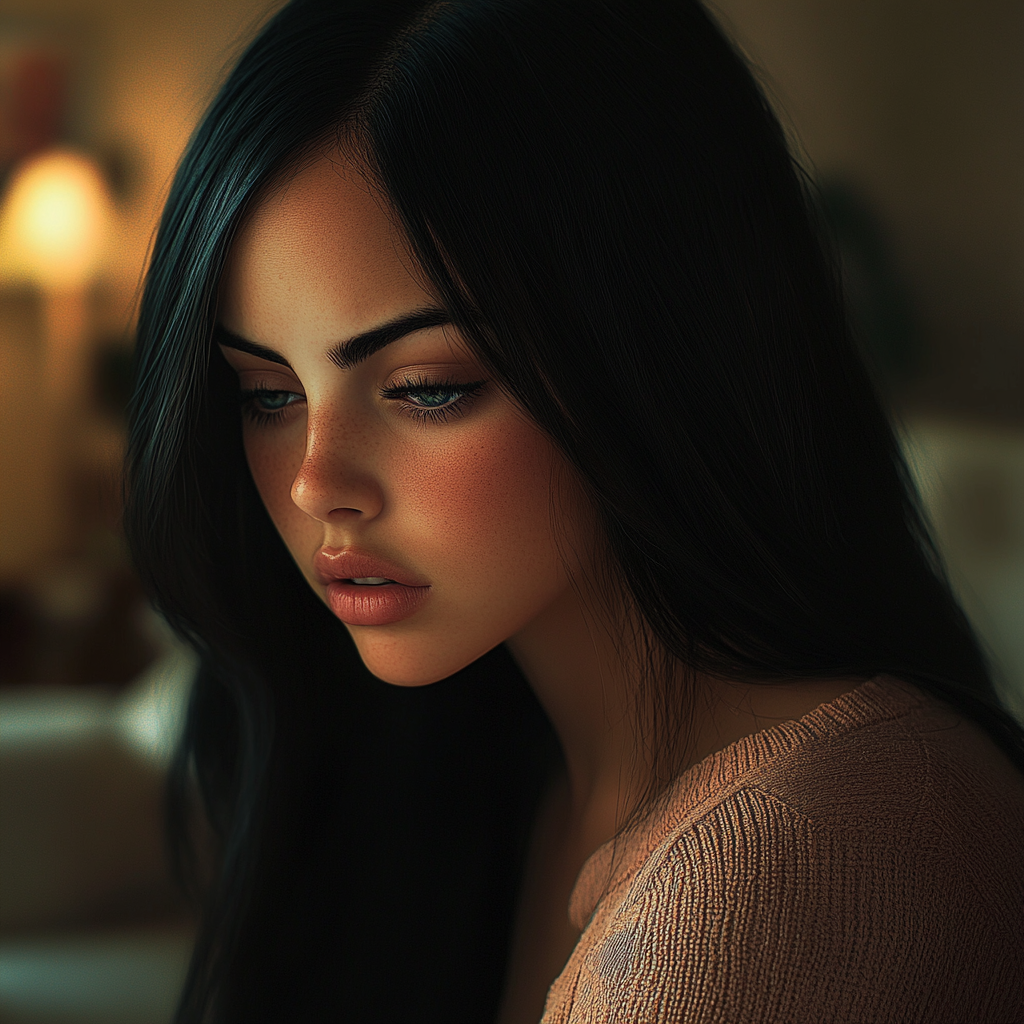An upset woman with her eyes downcast | Source: no source