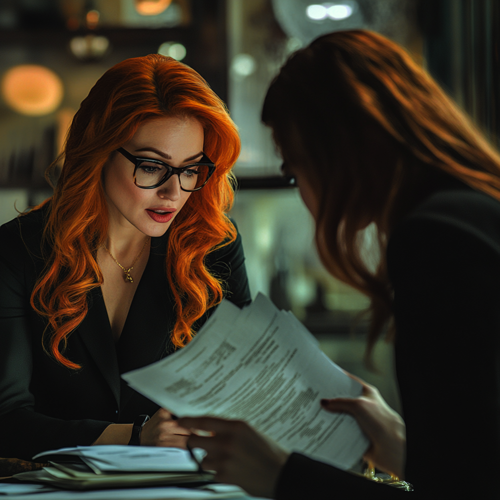 Corporate women in an office reviewing documents | Source: No source