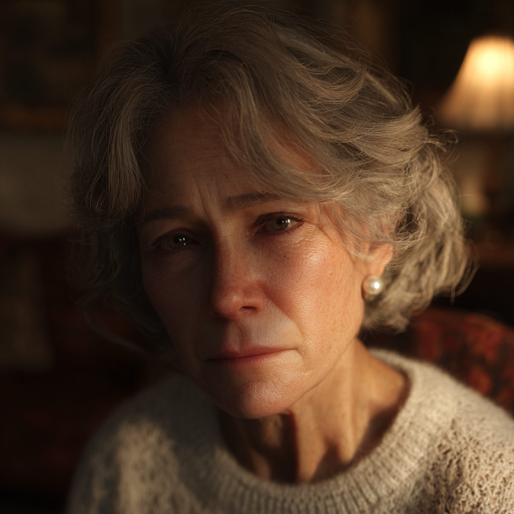 An emotionally overwhelmed senior woman lost in thought | Source: no source