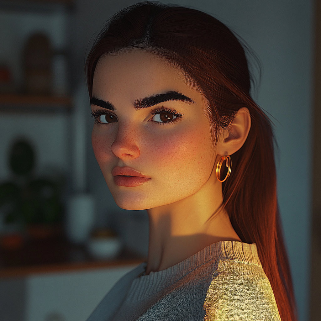 A woman looking straight ahead | Source: No source