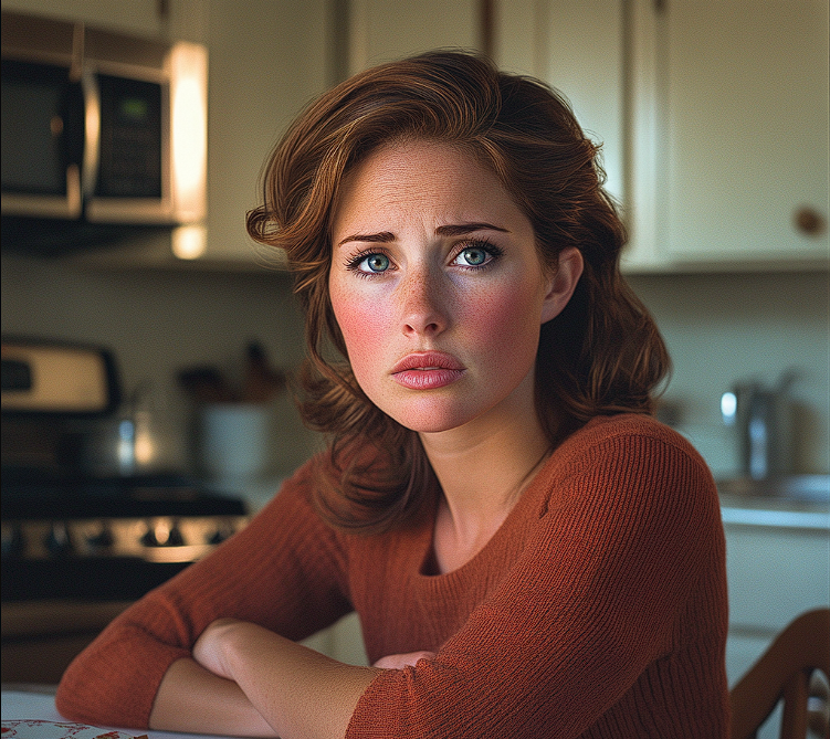 A woman sitting at a kitchen table | Source: No source