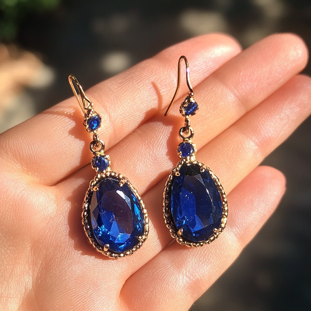 Earrings in a woman's hand | Source: No source