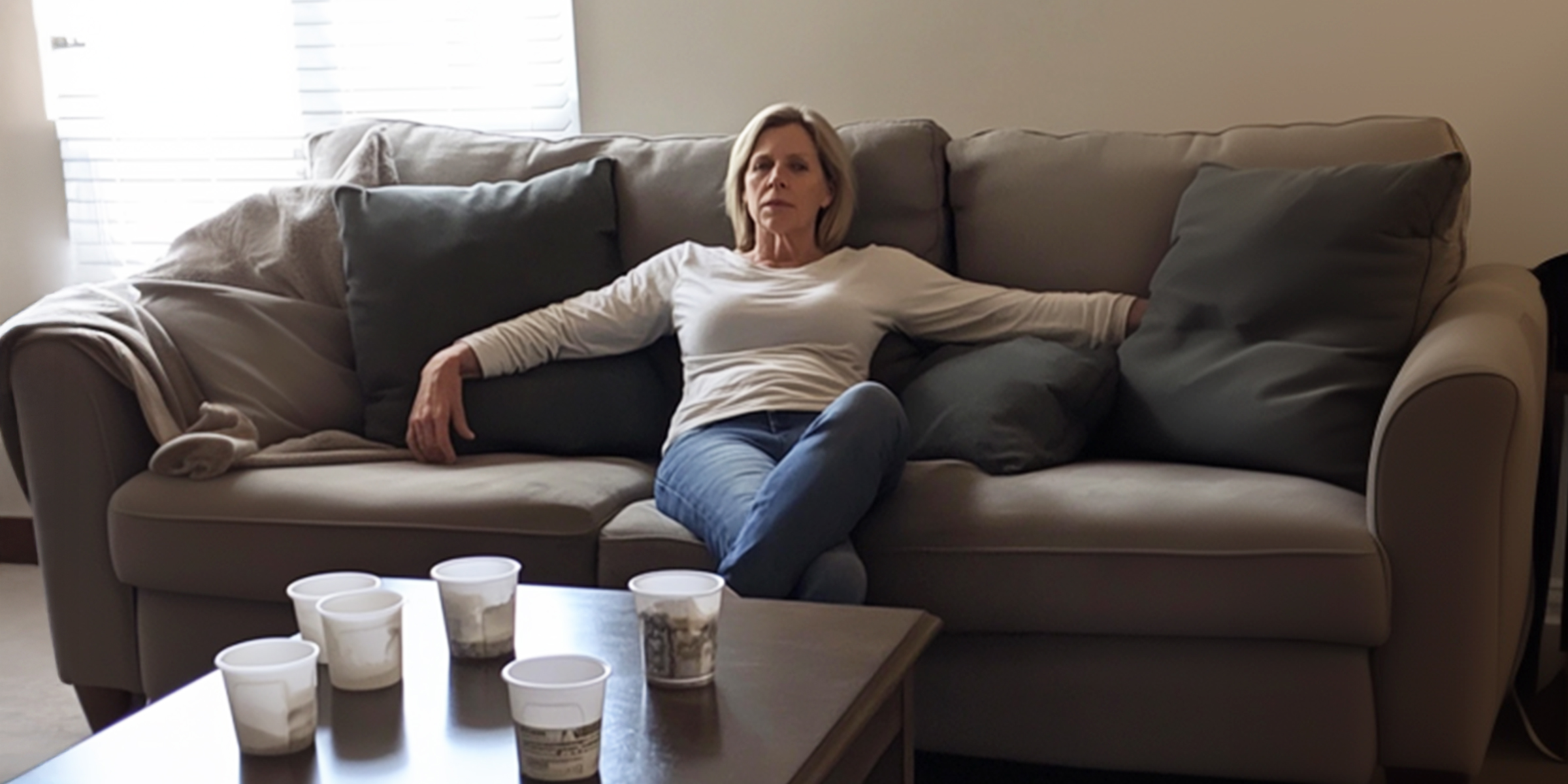 A woman sitting on the couch | Source: No source