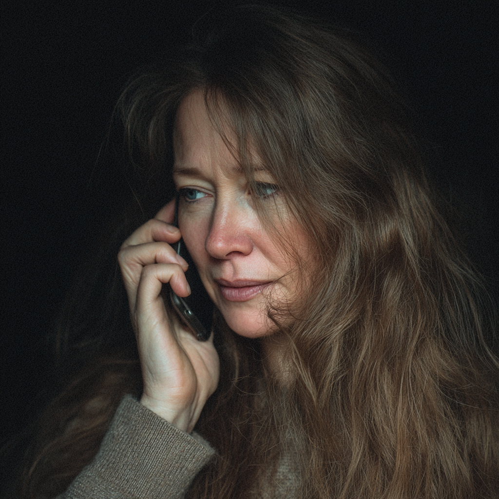 A close up of a woman talking on a phone | Source: No source