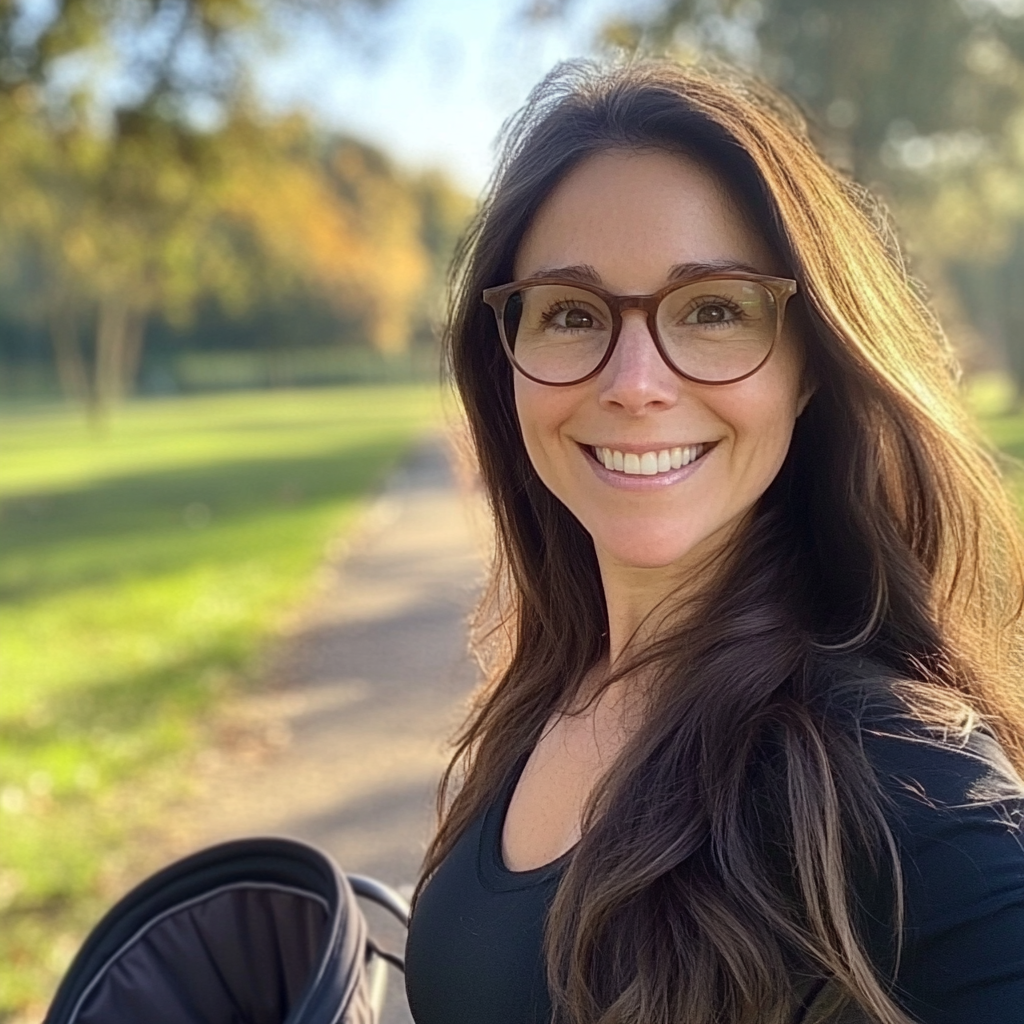 A smiling woman in a park | Source: No source