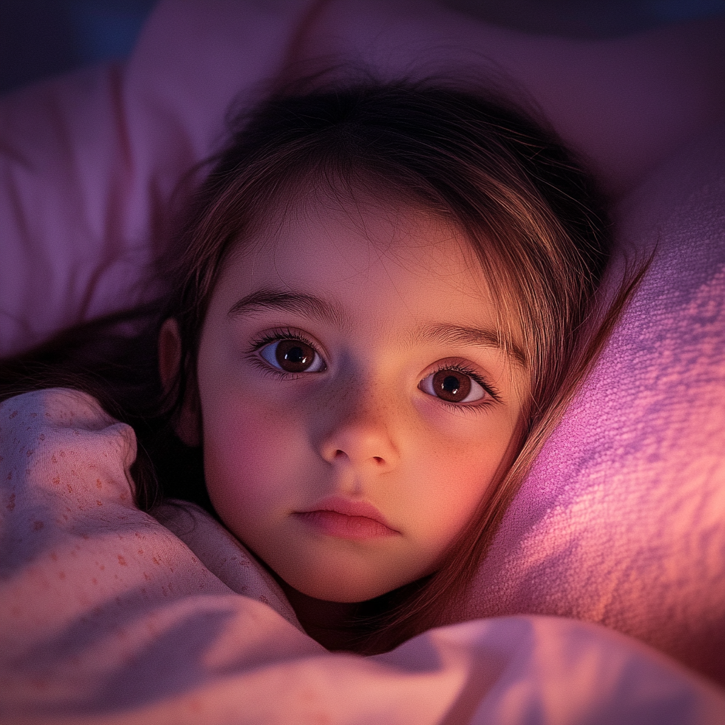 A little girl in her bed | Source: No source