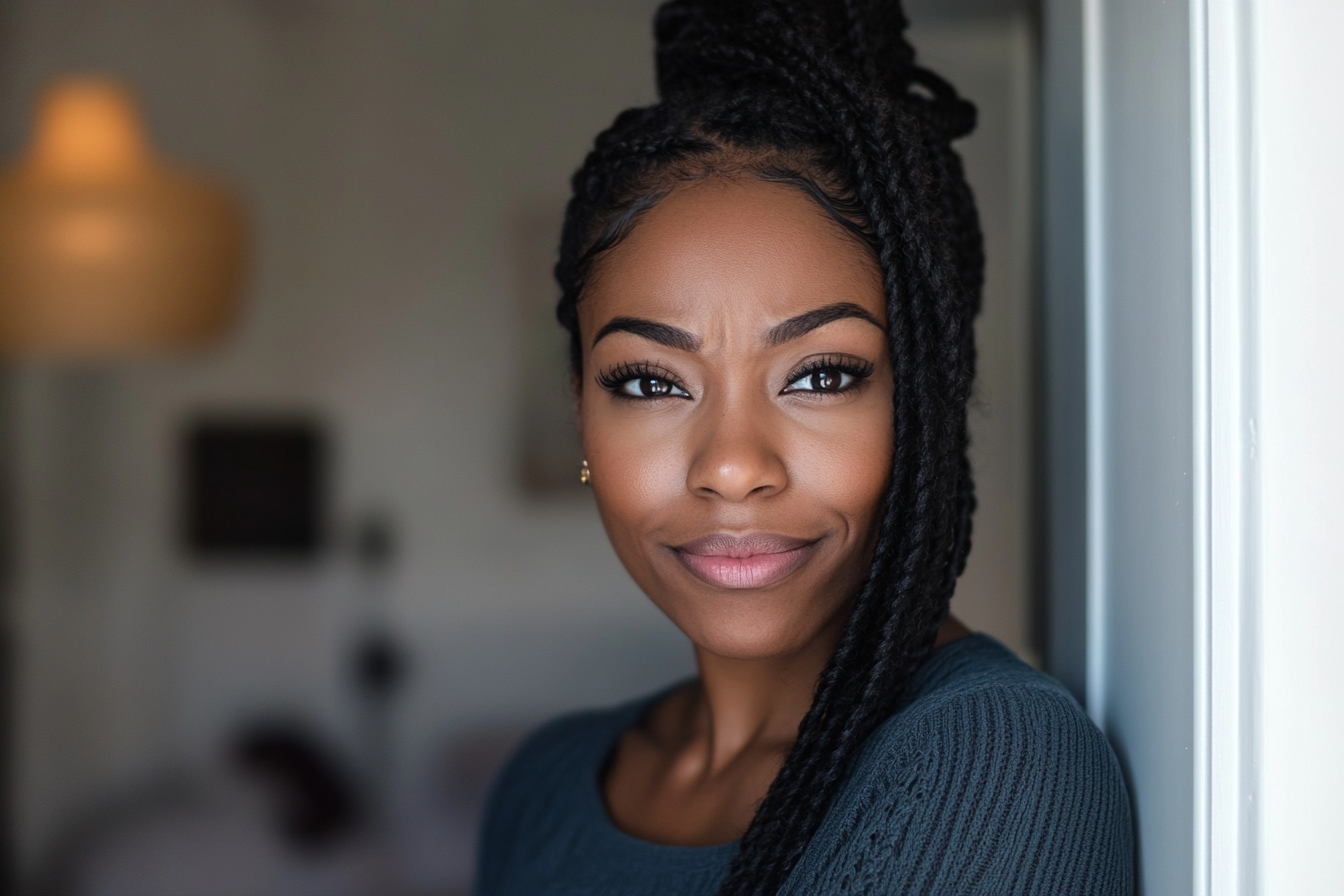 A woman with a forced smile | Source: no source