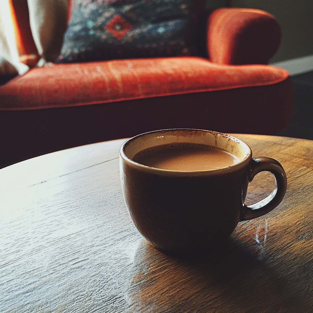 A cup of coffee on a table | Source: No source
