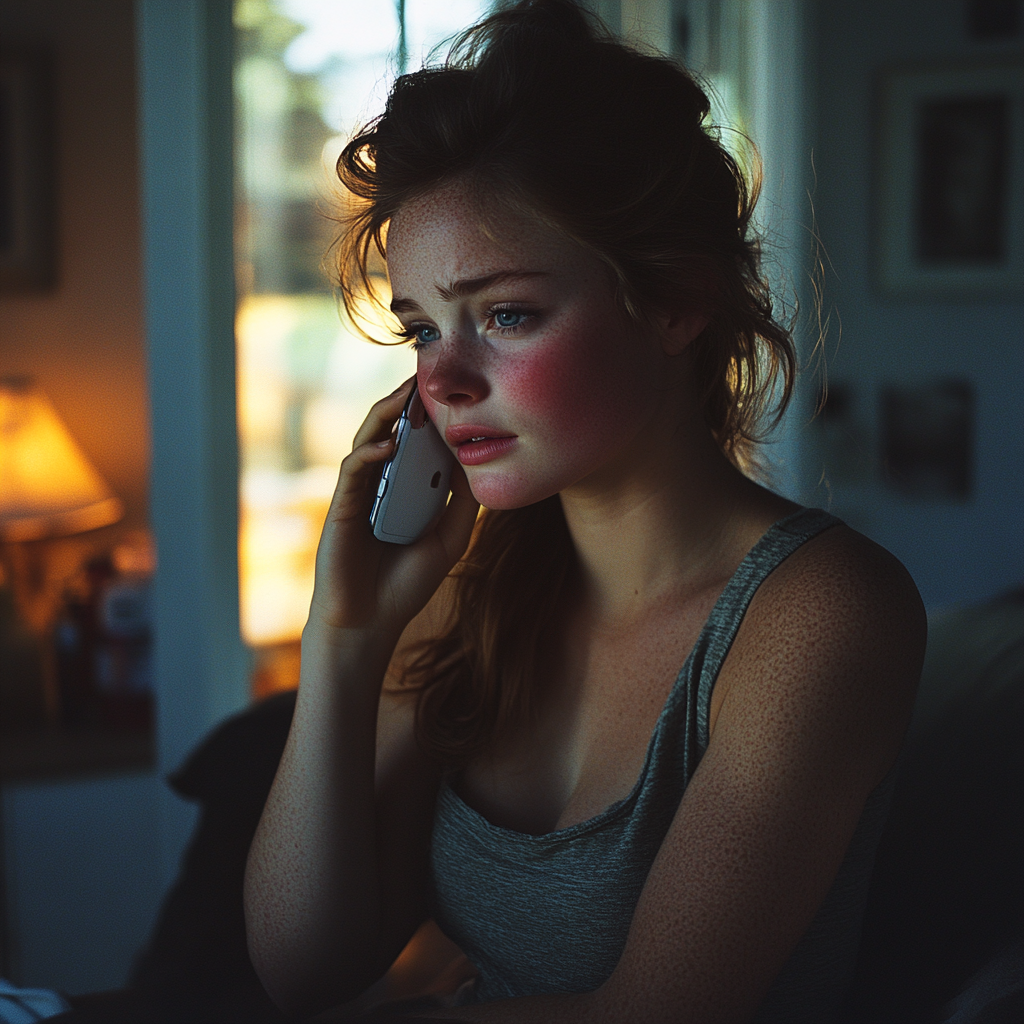 An upset woman making calls | Source: No source