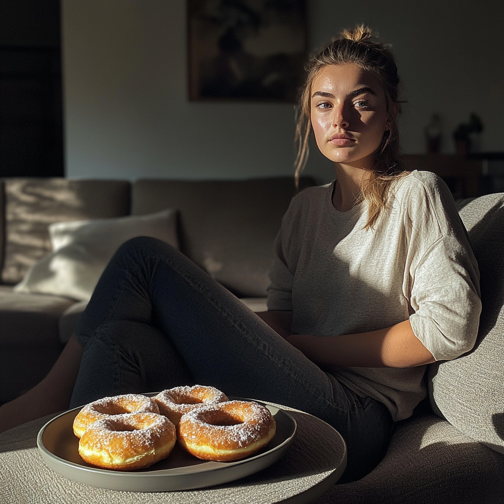 A woman sitting in her living room | Source: No source