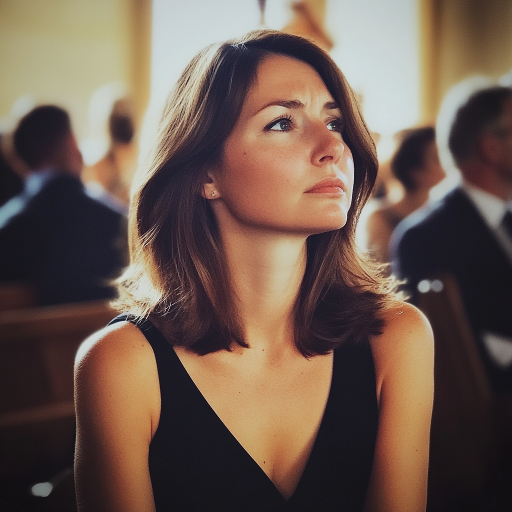 An upset woman in a church | Source: No source