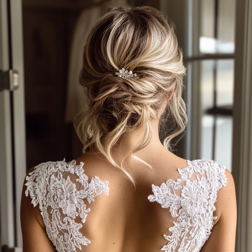 A bride walking out of a room | Source: no source