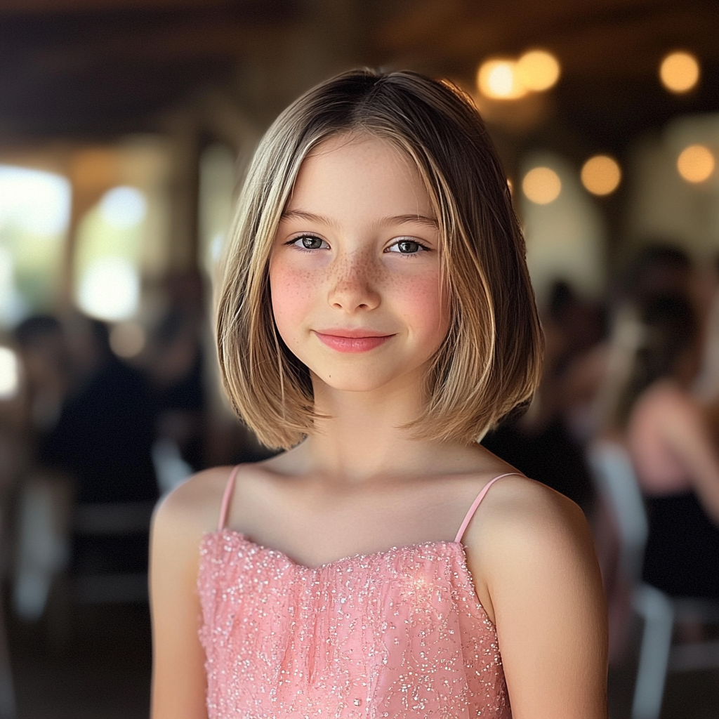 Little girl in a bob hairstyle smiling | Source: no source