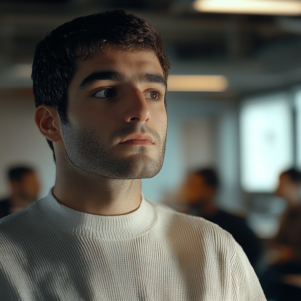 A man standing in a meeting room | Source: no source