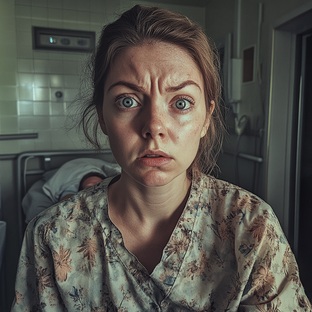 An angry woman in maternity ward | Source: No source