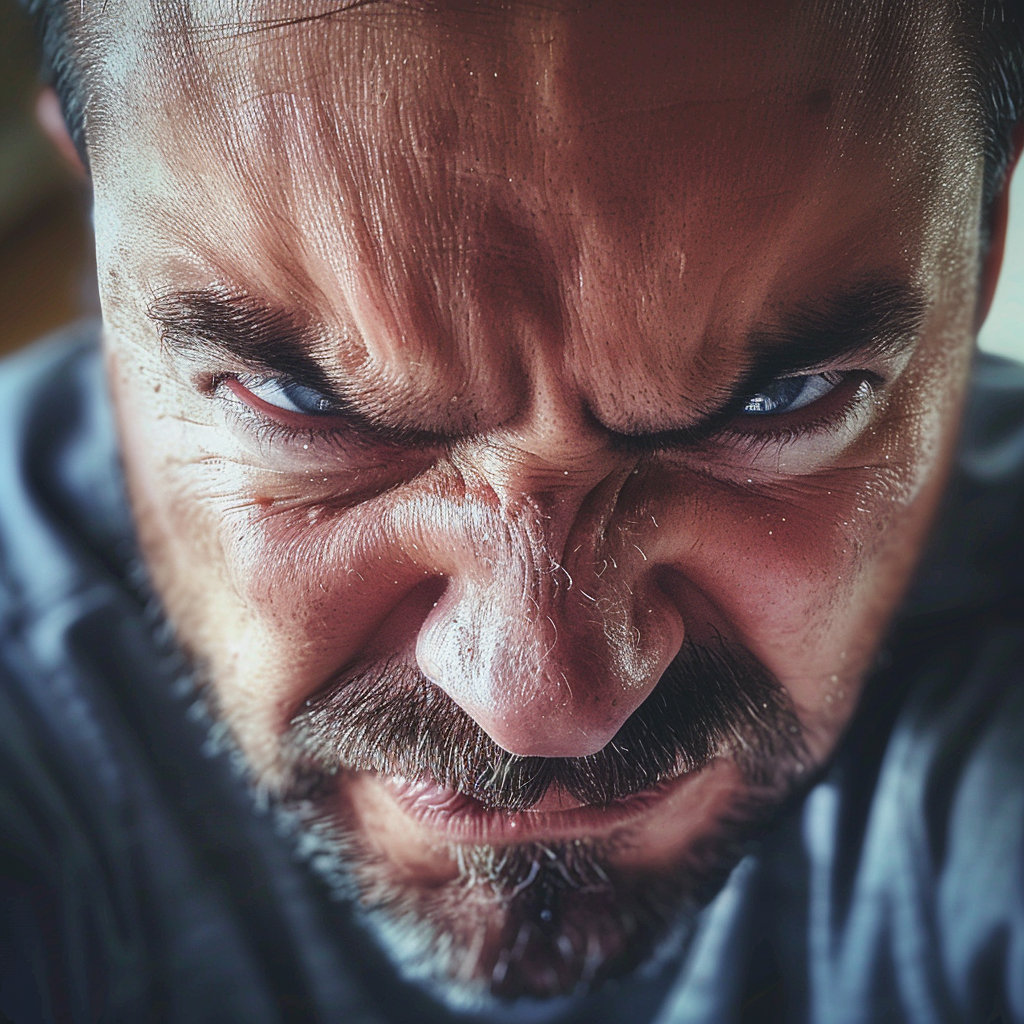 A close-up of an angry man | Source: No source