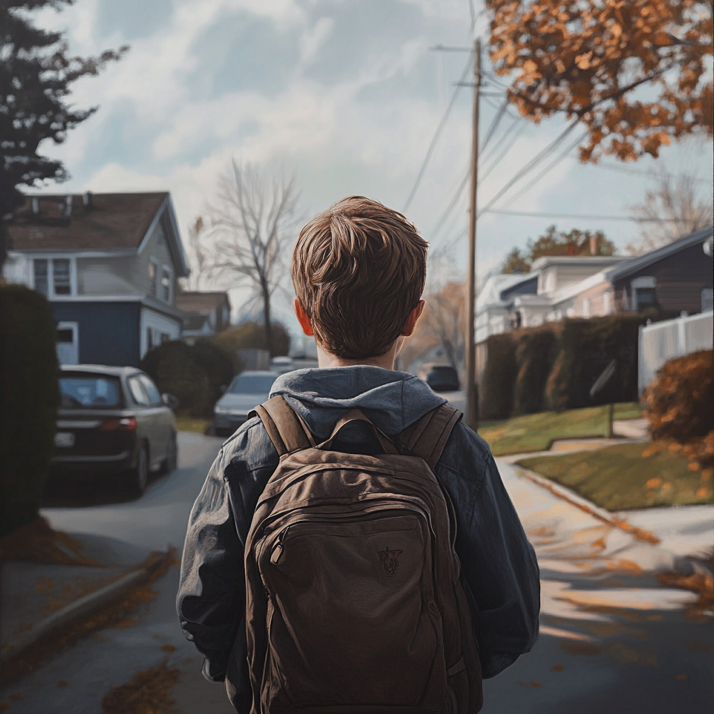 A boy walking on the street | Source: no source