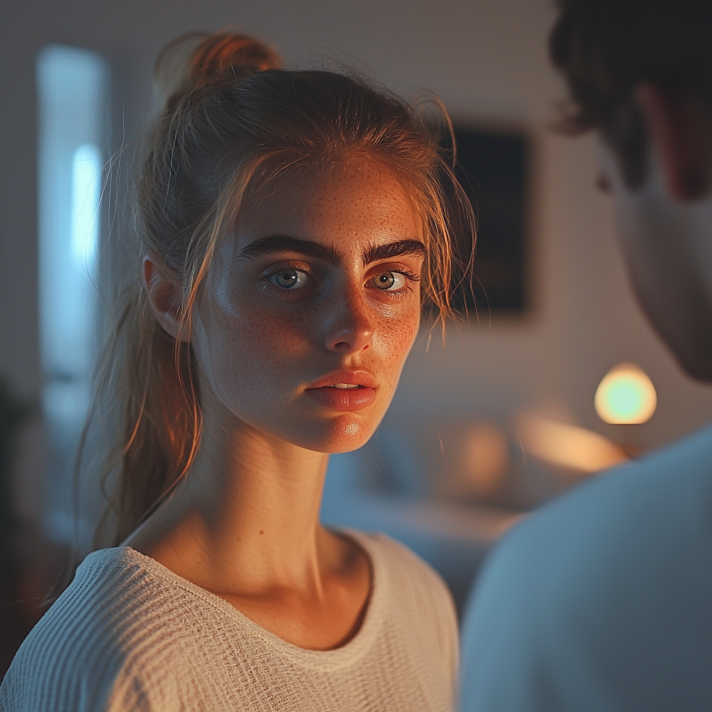 A woman looking at her husband | Source: no source