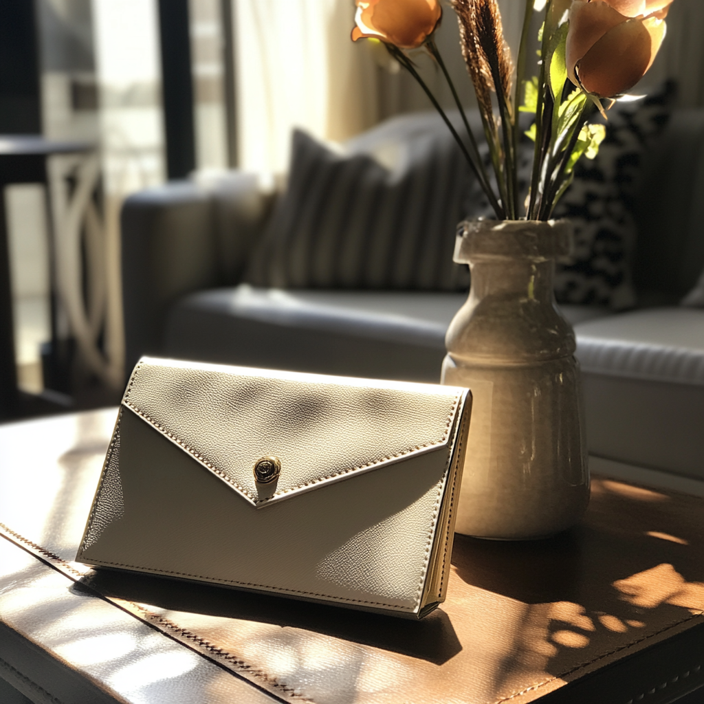 A handbag on a coffee table | Source: No source