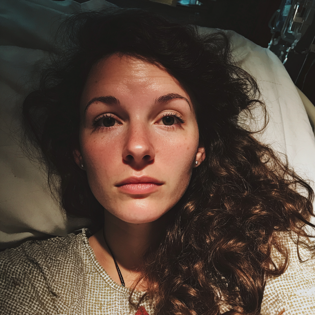 A close-up of a woman lying in a hospital bed | Source: no source