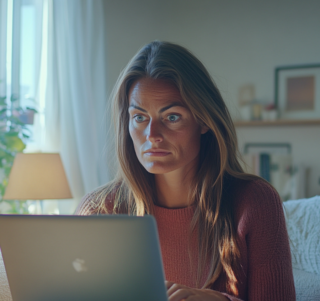 A woman reading an email | Source: no source