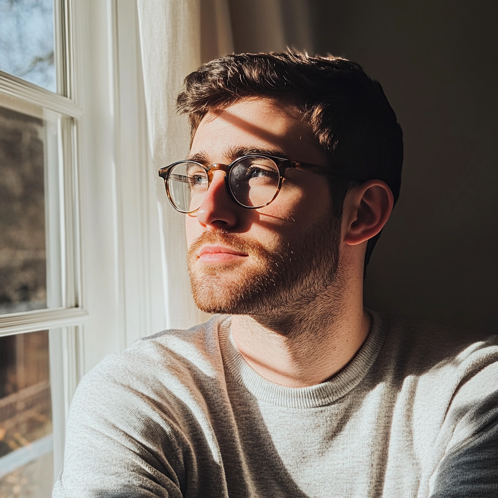 A man looking out a window | Source: no source