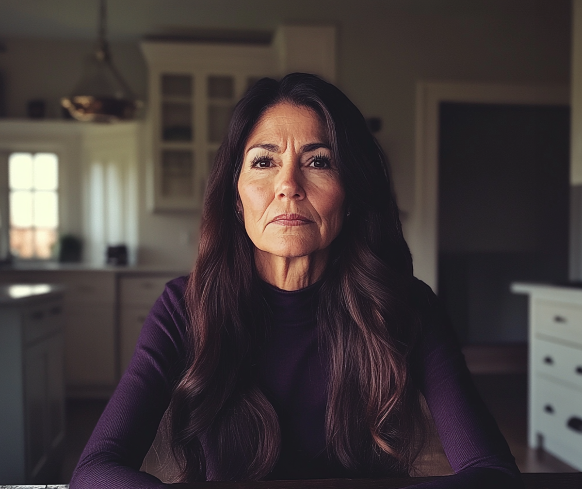An older woman sitting at a table | Source: no source