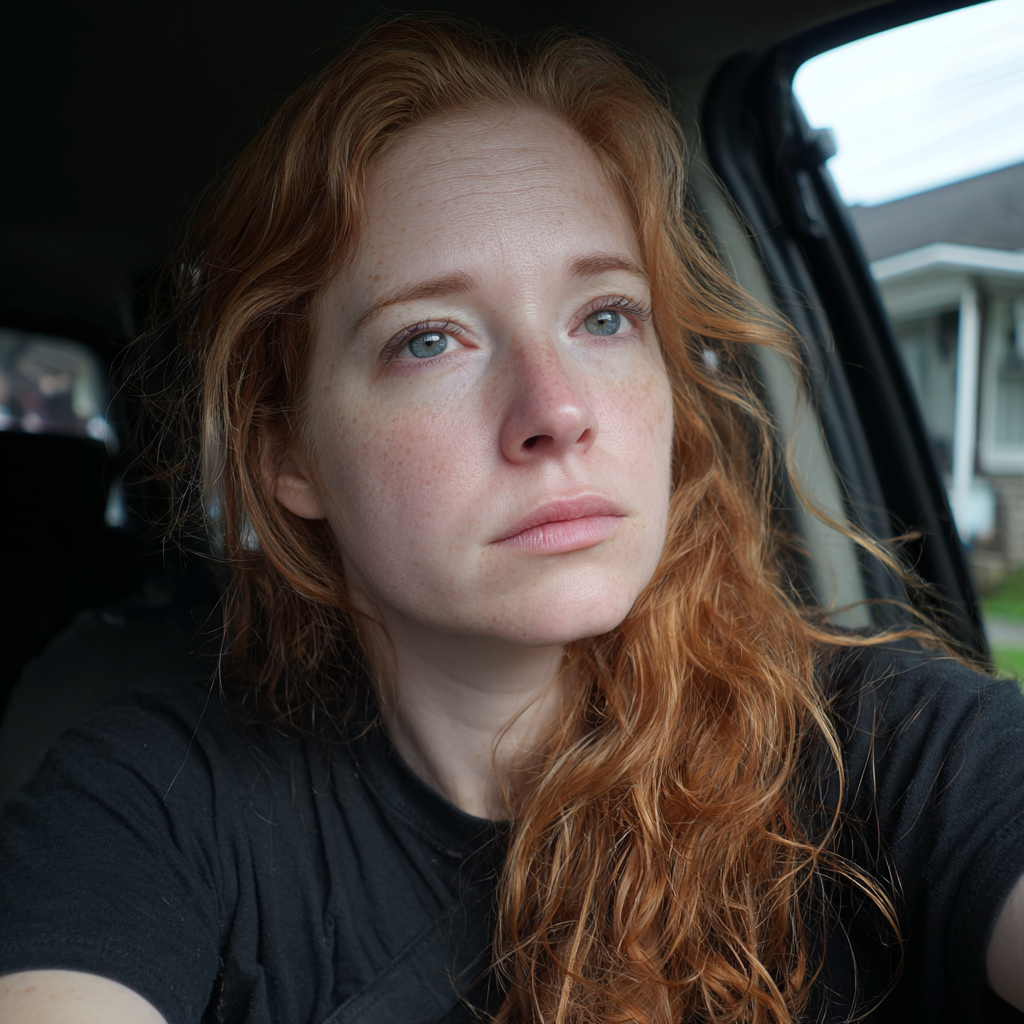 A pensive woman sitting in a car | Source: no source