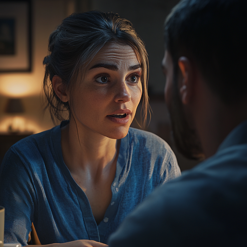 A woman talking to her husband | Source: no source