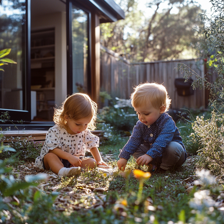 Happy twins playing outside | Source: no source