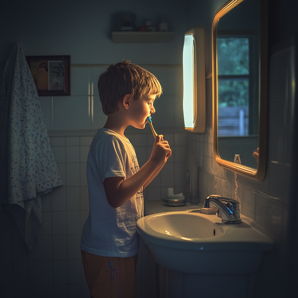 A boy brushing his teeth | Source: no source