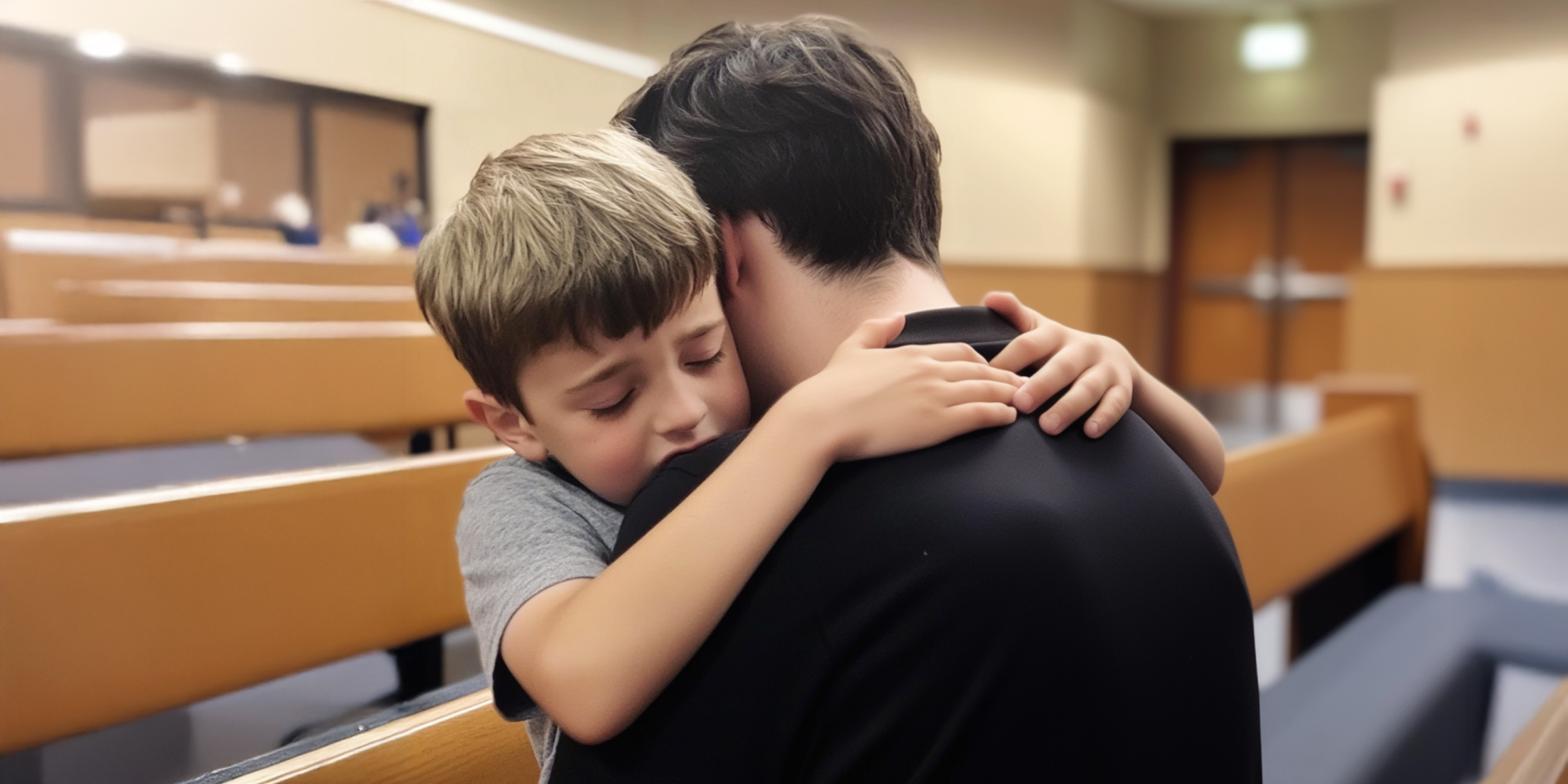 Little boy hugging his big brother | Source: No source
