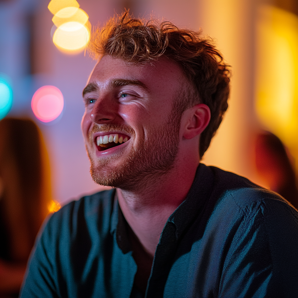 A man laughing | Source: No source