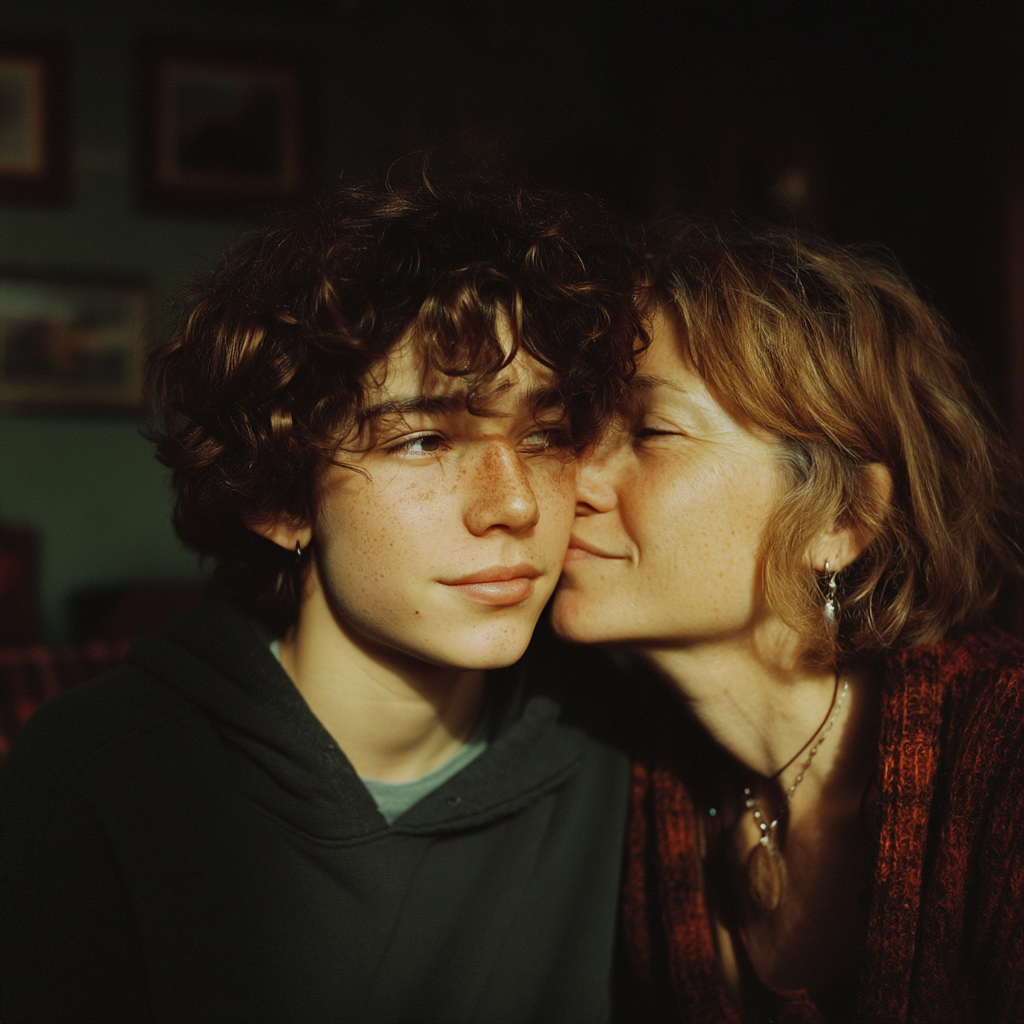 A mother kissing her son | Source: no source