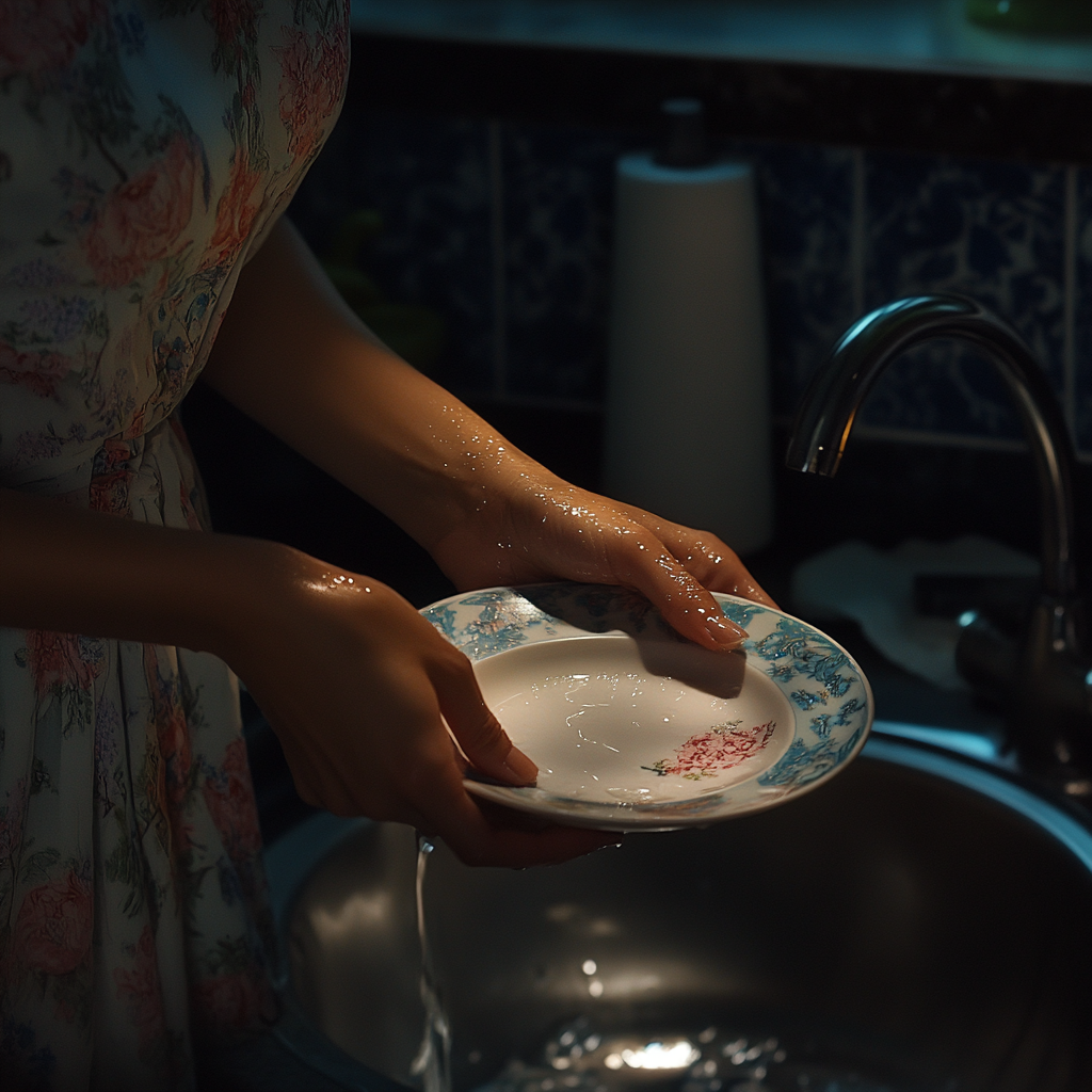 A woman holding a plate | Source: no source