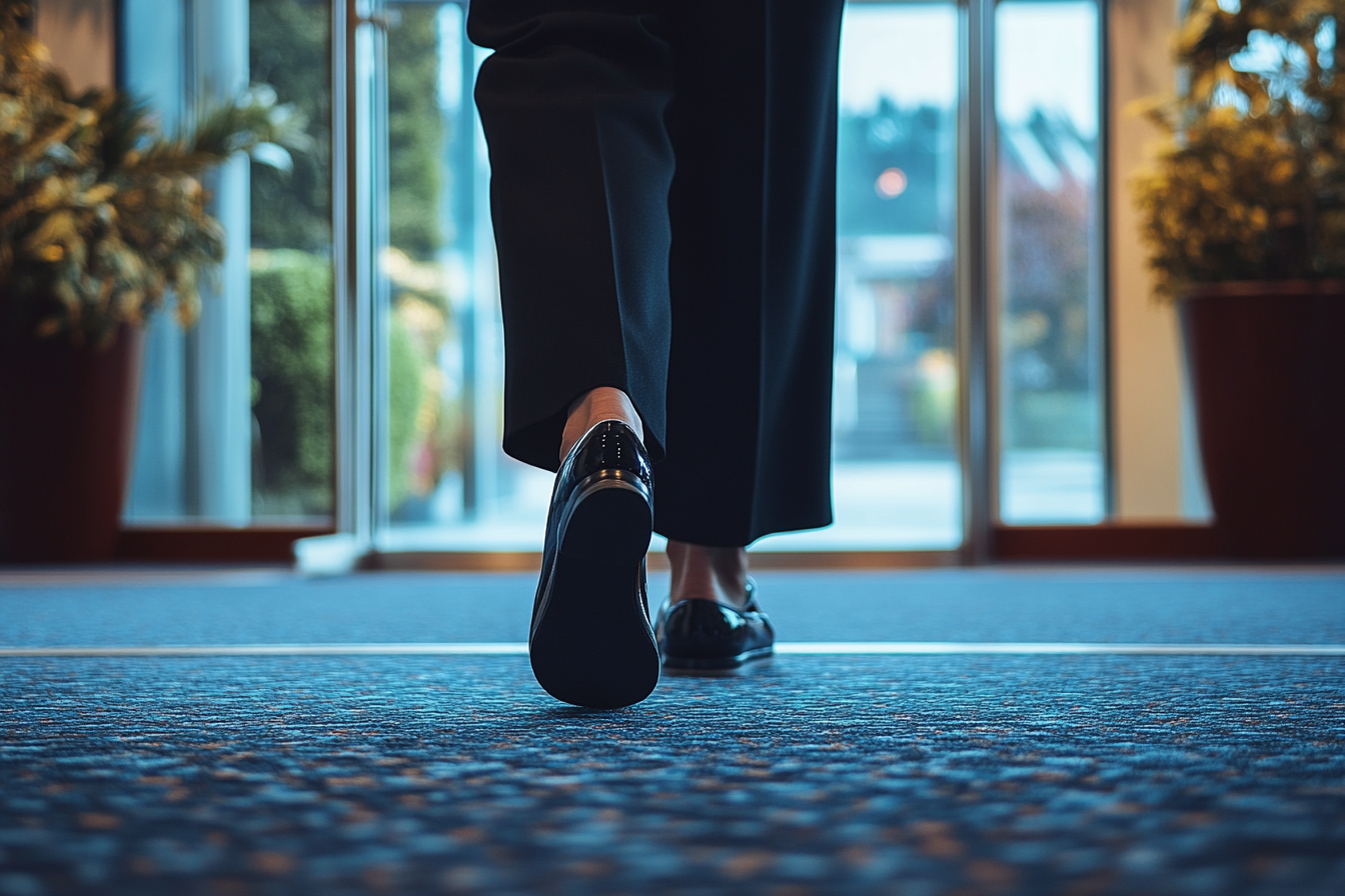 A woman walking out | Source: No source