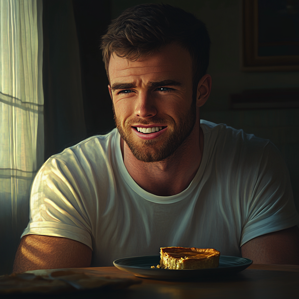A man seated at a dining table and smiling | Source: No source