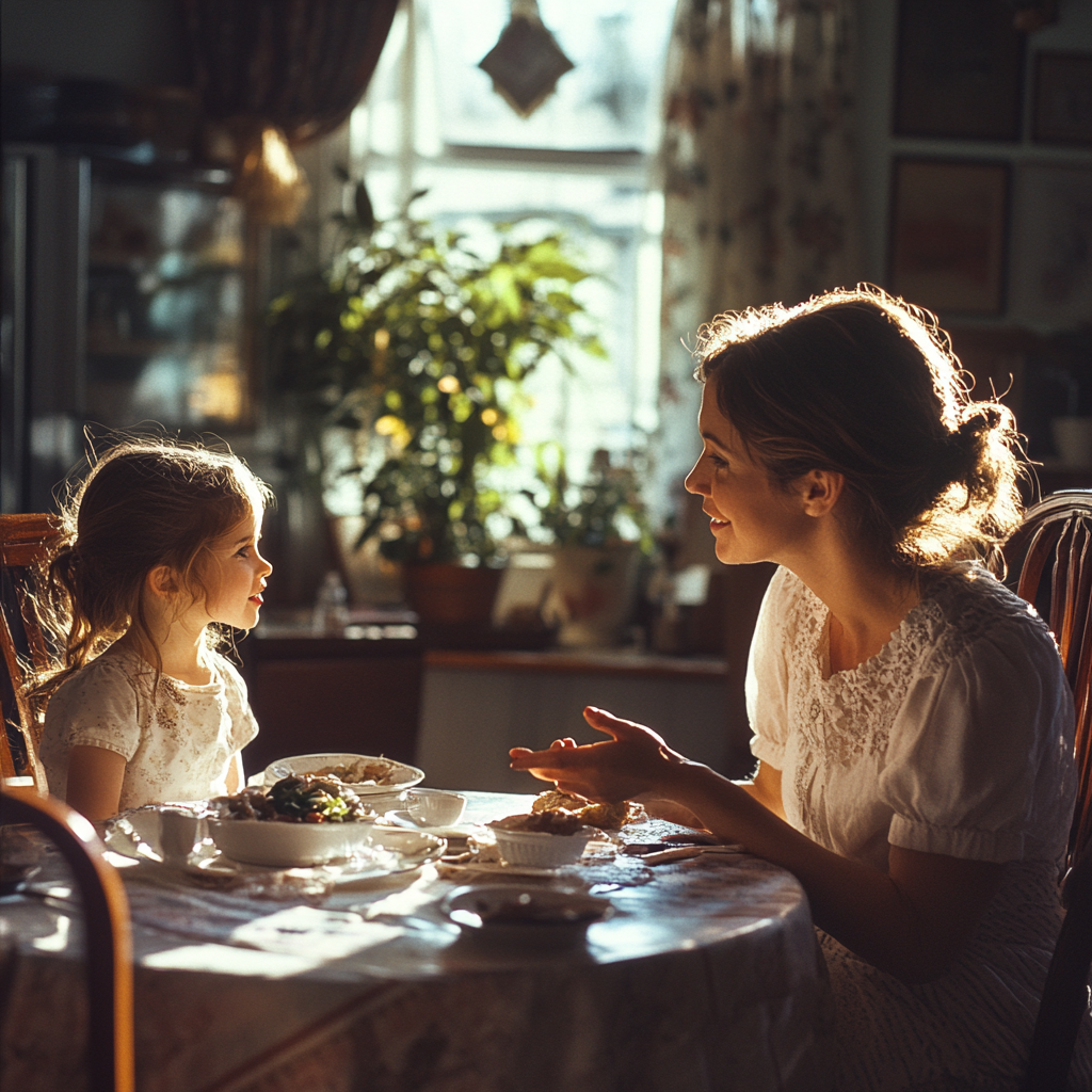A woman talking to her daughter | Source: no source