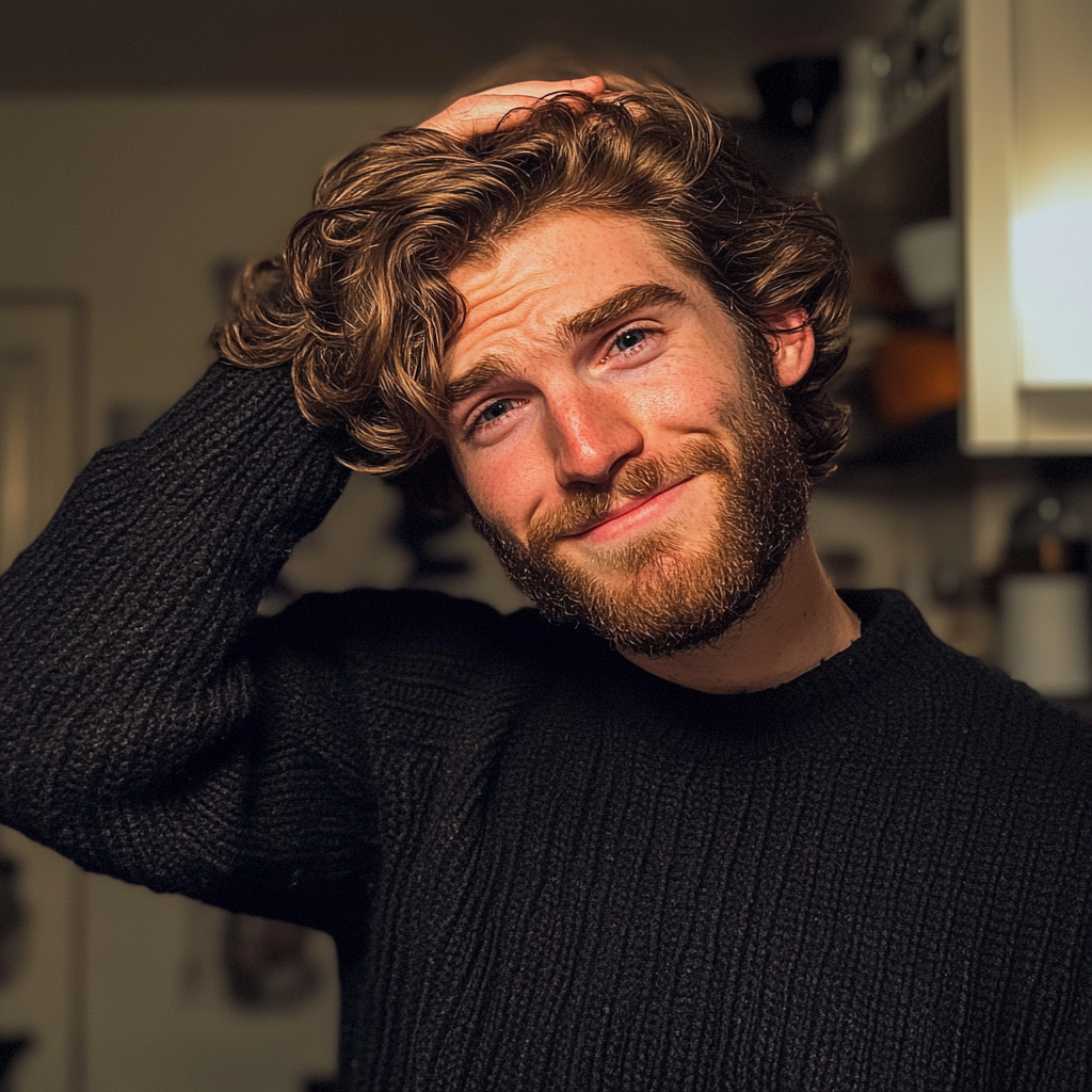 A man smiling shyly | Source: No source