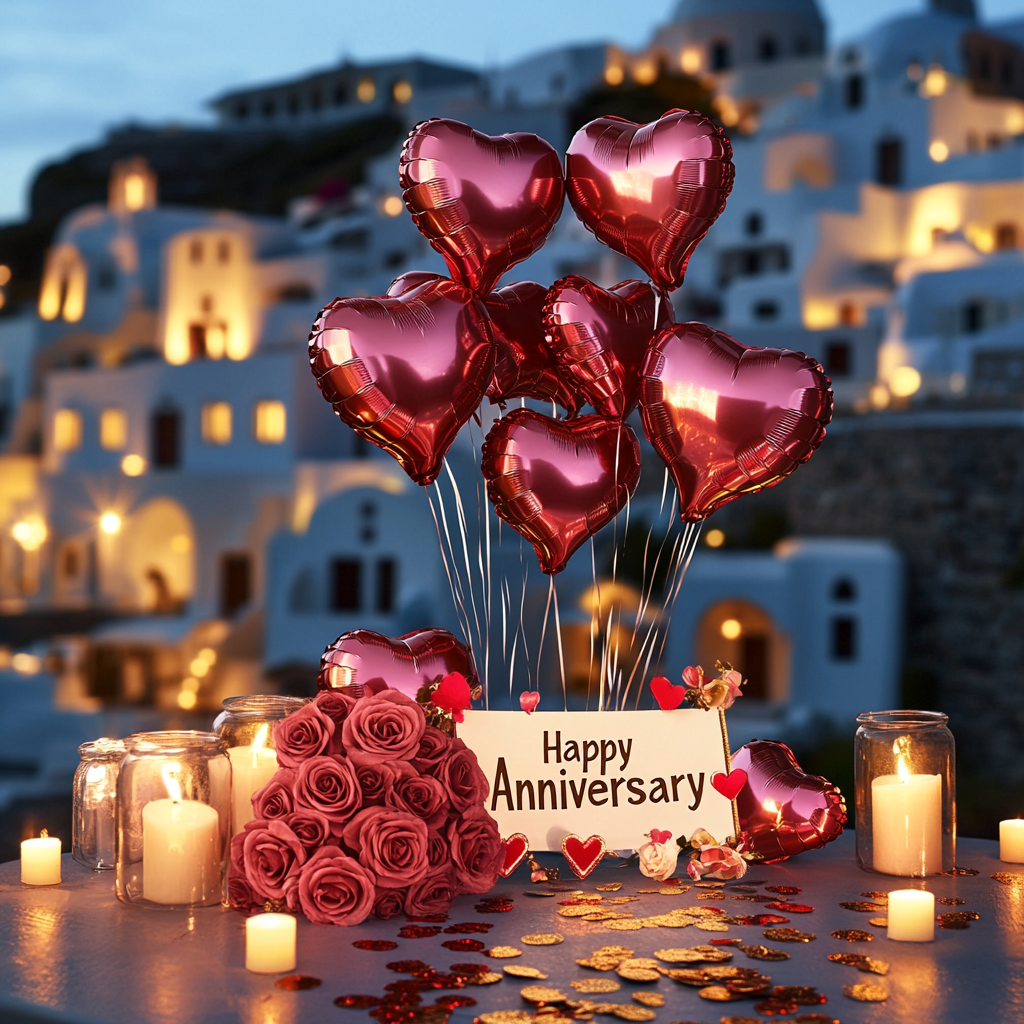 An anniversary in Santorini | Source: No source