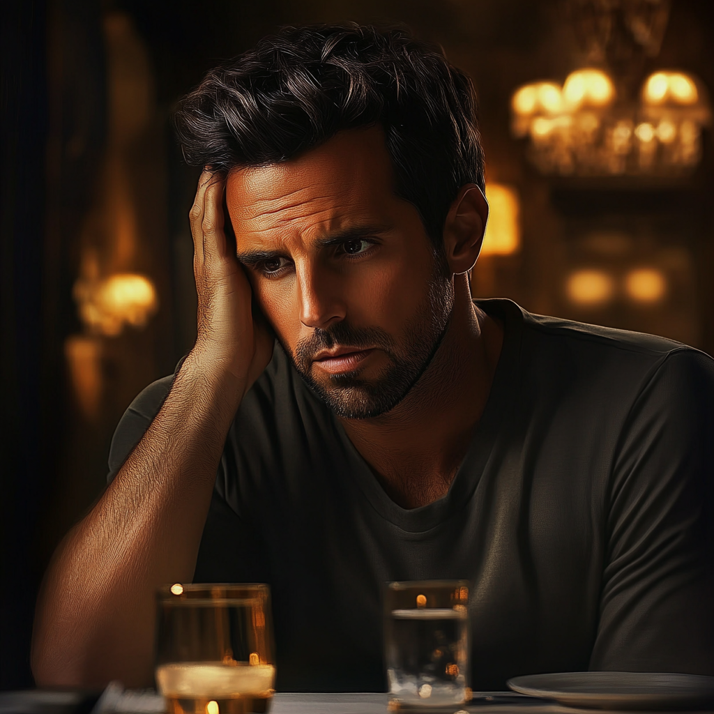 An anxious man in a restaurant | Source: no source