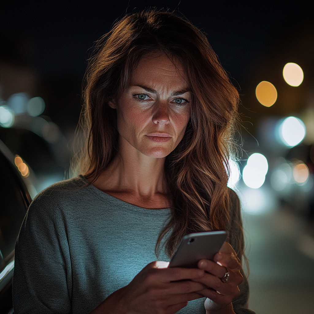 A woman looking at her phone | Source: no source