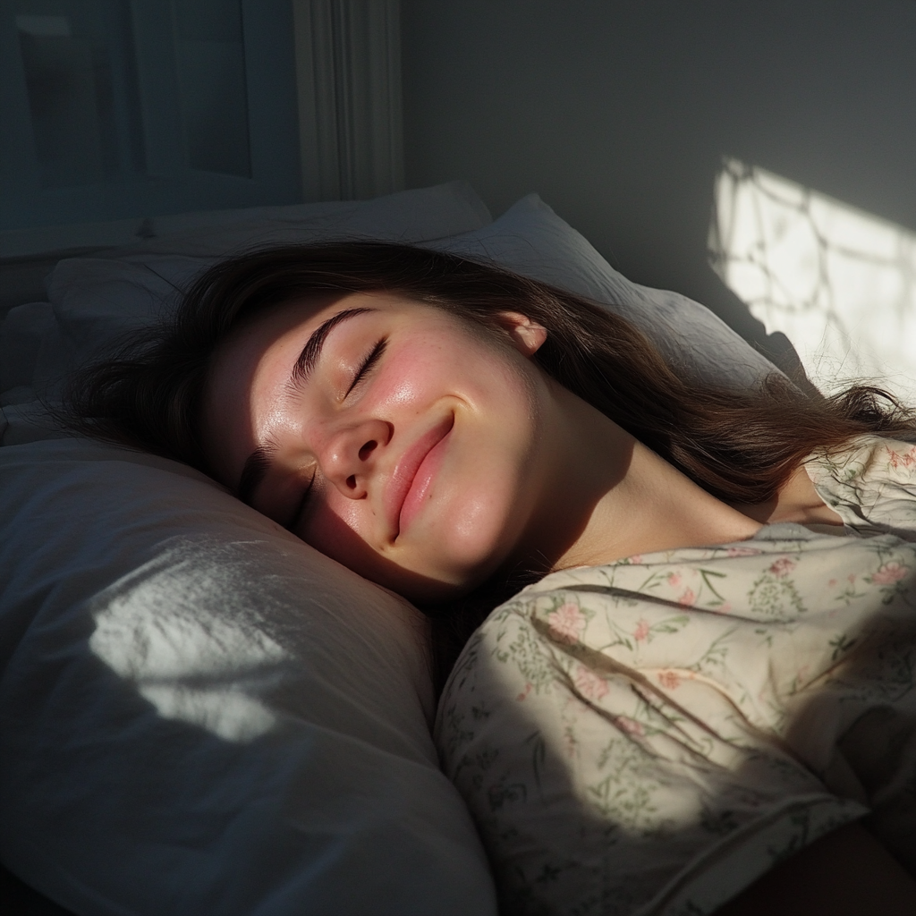 A sleeping girl in her bed | Source: No source