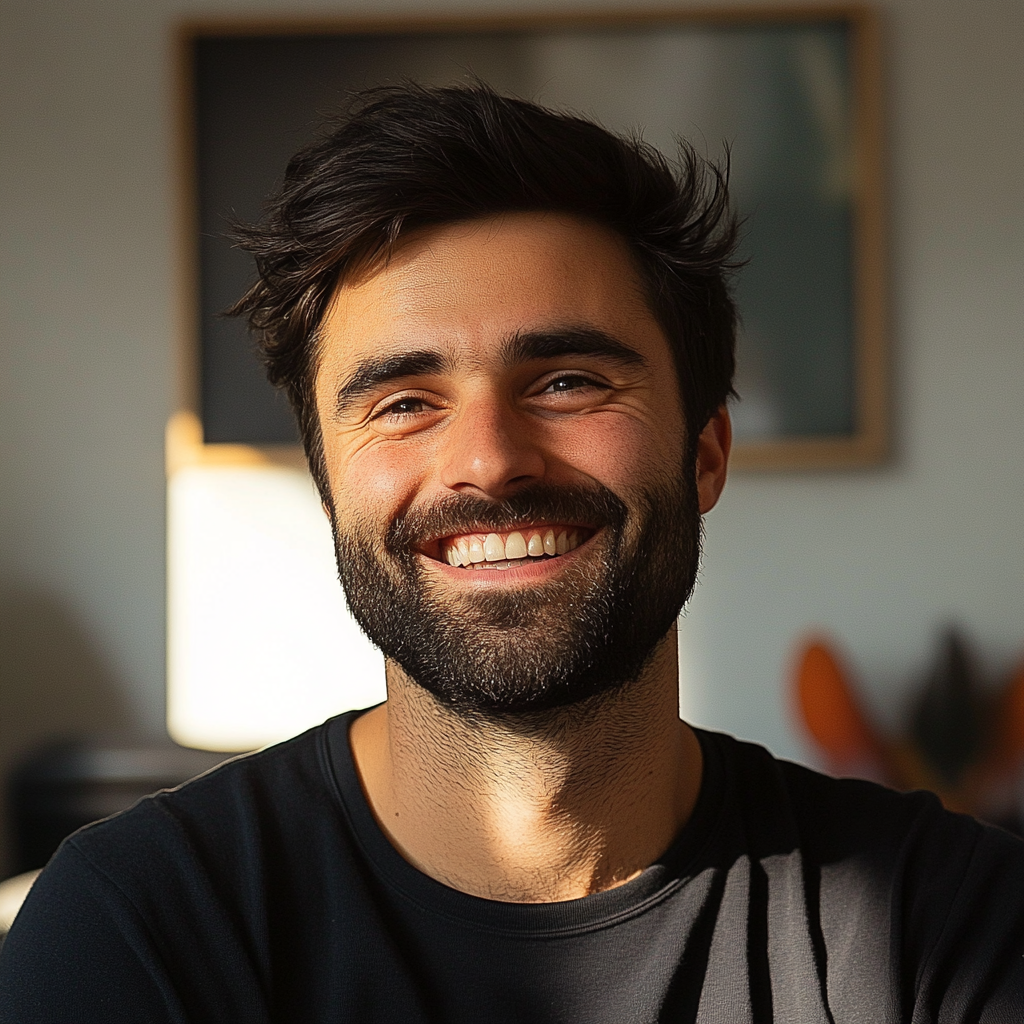 A man with a delighted grin | Source: No source