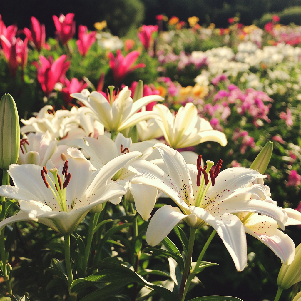 A flowerbed of beautiful lilies | Source: No source
