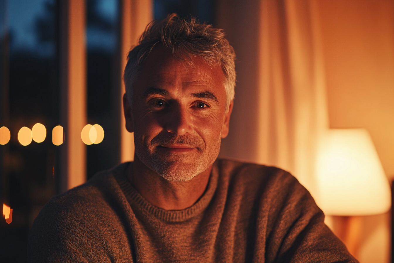 A man sitting in a living room | Source: no source