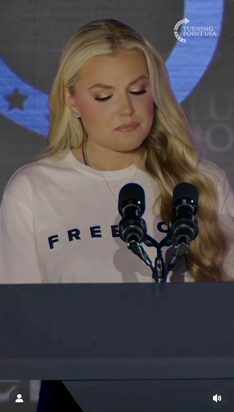 Erika Kirk is emotional at the event, as seen in a video post dated October 30, 2025. | Source: Instagram/turningpointusa