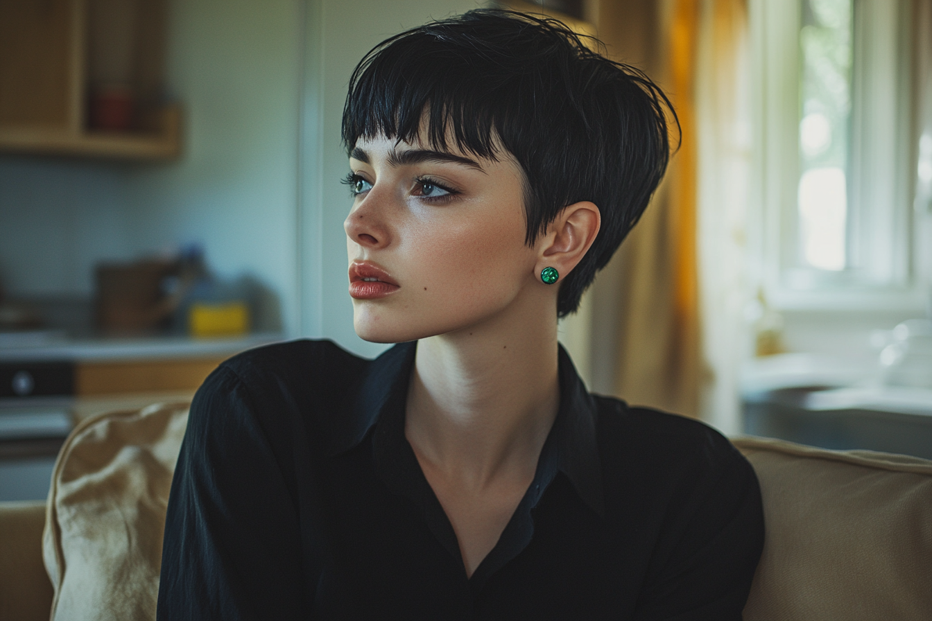 Annoyed woman in her 20s sitting on a couch looking to the side | Source: No source