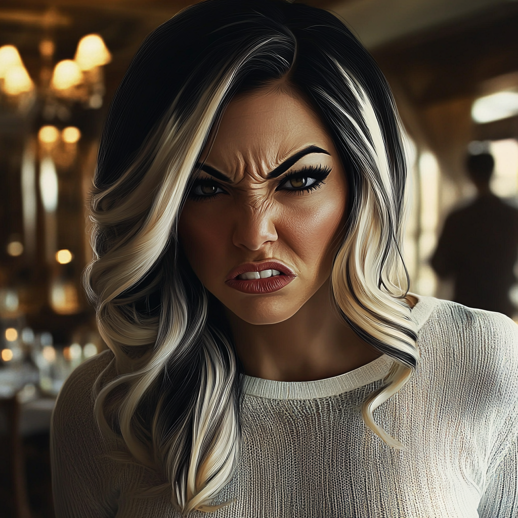 A furious woman in a restaurant | Source: no source