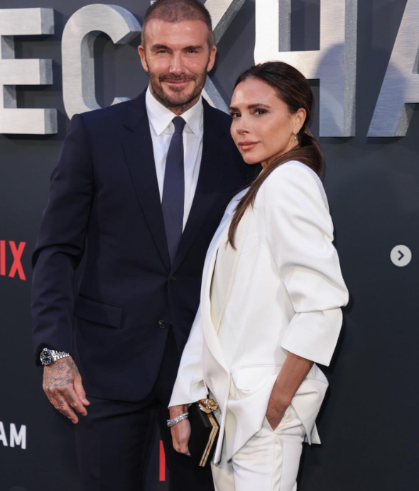 Victoria and David Beckham attend the premiere of Netflix's "Beckham" on October 3, 2023 | Source: Instagram/victoriabeckham